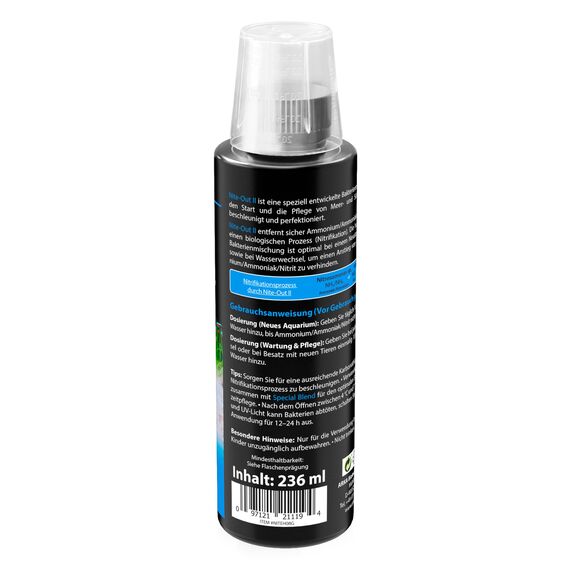 Bakterien Aquarium 236 ml – Starterbakterien für Einfahrphase, Wasserwechsel & Fischbesatz – baut Ammonium und Nitrit biologisch schnell ab – ARKA Nite-Out II