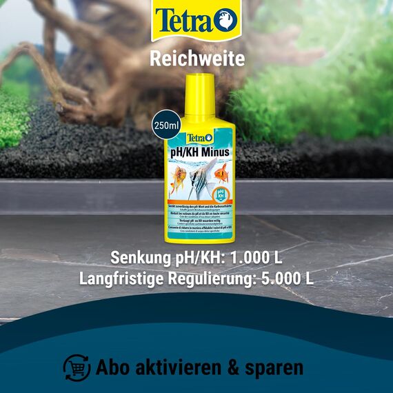 Tetra pH/KH Minus (Wasseraufbereiter zur kontrollierten Senkung der pH- und KH-Werte), 250 ml Flasche