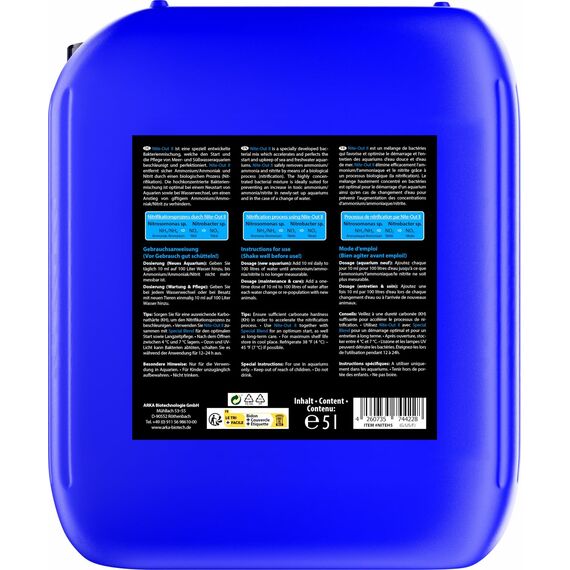 Starterbakterien Aquarium 5000 ml – biologisch sofort aktiv für Einfahrphase, Neustart, Wasserwechsel & Fischbesatz – baut Ammonium und Nitrit schnell ab – ARKA Nite-Out II