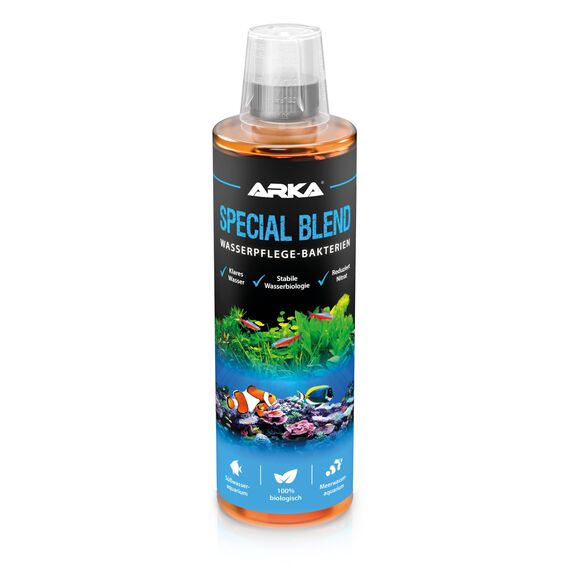 Bakterien Aquarium 473 ml – biologische Wasserpflege gegen Mulm, Geruch & organische Abfälle – unterstützt Nitratabbau, klares Wasser und stabile Aquarienbiologie – ARKA Special Blend
