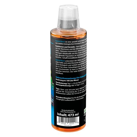 Bakterien Aquarium 473 ml – biologische Wasserpflege gegen Mulm, Geruch & organische Abfälle – unterstützt Nitratabbau, klares Wasser und stabile Aquarienbiologie – ARKA Special Blend