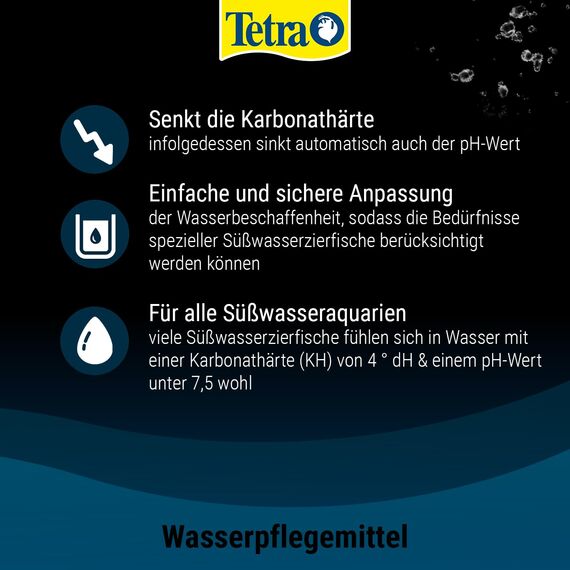 Tetra pH/KH Minus (Wasseraufbereiter zur kontrollierten Senkung der pH- und KH-Werte), 250 ml Flasche