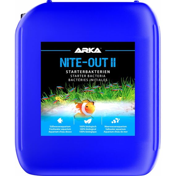 Starterbakterien Aquarium 5000 ml – biologisch sofort aktiv für Einfahrphase, Neustart, Wasserwechsel & Fischbesatz – baut Ammonium und Nitrit schnell ab – ARKA Nite-Out II