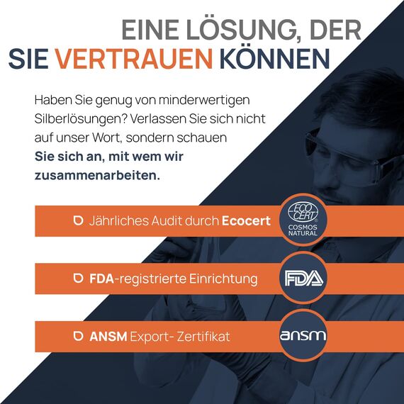 Kolloidales Silber 40 PPM 500 ml | Premium Silberwasser Stärker als 25ppm | Für Mensch, Hund & Katze | Carbon Neutral | 100% natürlich mit 2 Zutaten