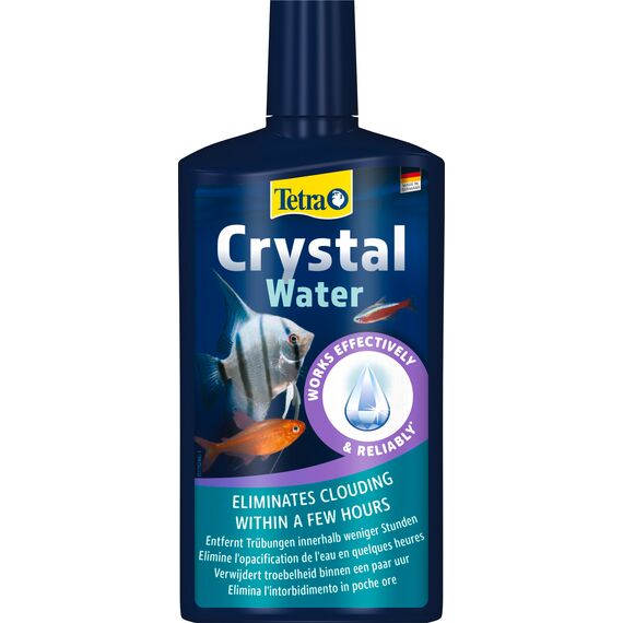 Tetra CrystalWater - Wasserklärer gegen Trübungen für kristallklares Wasser im Aquarium, bindet Schwebepartikel, 500 ml Flasche