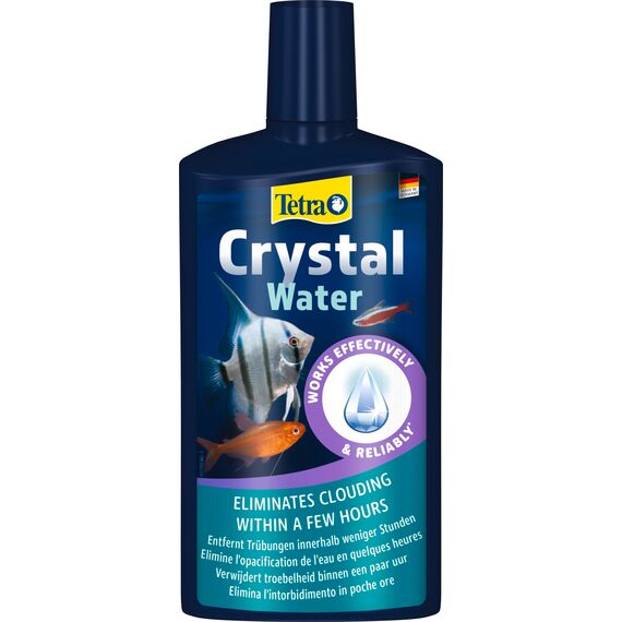Tetra CrystalWater - Wasserklärer gegen Trübungen für kristallklares Wasser im Aquarium, bindet Schwebepartikel, 500 ml Flasche