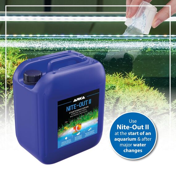 Starterbakterien Aquarium 5000 ml – biologisch sofort aktiv für Einfahrphase, Neustart, Wasserwechsel & Fischbesatz – baut Ammonium und Nitrit schnell ab – ARKA Nite-Out II