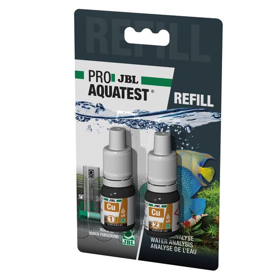 JBL Wassertest-Nachfüller, Für Süß-/Meerwasser-Aquarien und Teiche, ProAquaTest Cu Kupfer Refill, 2 Stück
