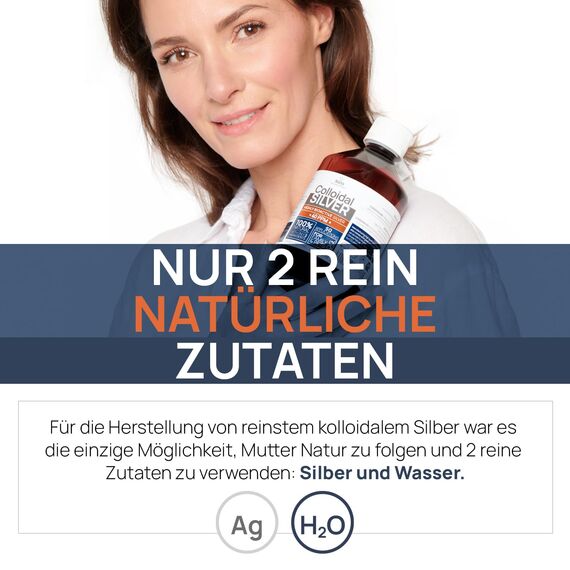 Kolloidales Silber 40 PPM 500 ml | Premium Silberwasser Stärker als 25ppm | Für Mensch, Hund & Katze | Carbon Neutral | 100% natürlich mit 2 Zutaten