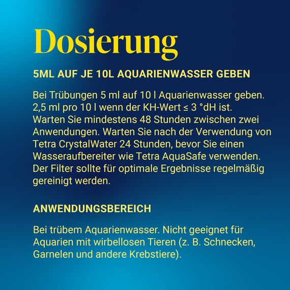 Tetra CrystalWater - Wasserklärer gegen Trübungen für kristallklares Wasser im Aquarium, bindet Schwebepartikel, 500 ml Flasche