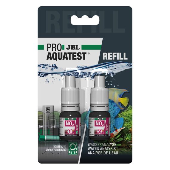 JBL Wassertest-Nachfüller, Für Süß-/Meerwasser-Aquarien und Teiche, ProAquaTest NO2 Nitrit Refill, 2 Stück (1er Pack)