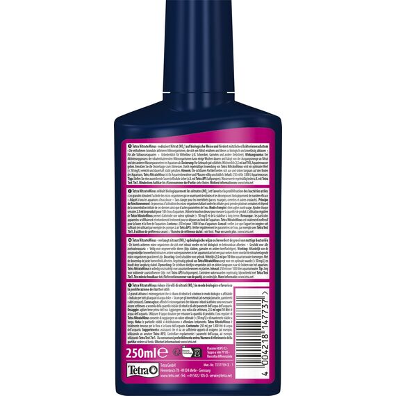 Tetra NitrateMinus - zur gezielten Senkung des Nitratgehalts und zur biozidfreien Algenkontrolle, 250 ml Flasche