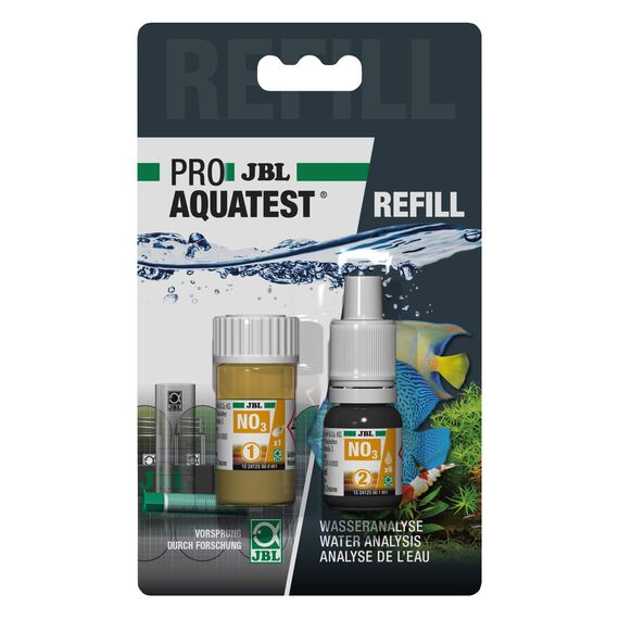JBL Wassertest-Nachfüller, Für Süß-/Meerwasser-Aquarien und Teiche, ProAquaTest NO3 Nitrat Refill, 2 Stück