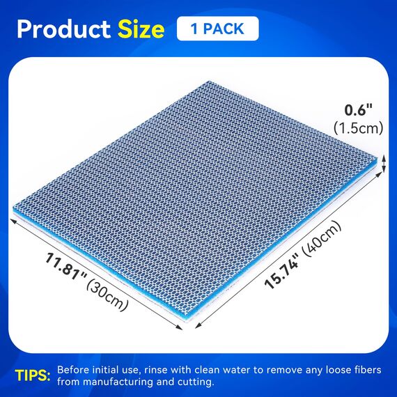 Borlech Aquarium-Filter-Medien-Schwamm-Pad, mehrschichtige Schaumstoff-Filterwatte für Aquariumfilter, Zubehör (40 x 30 x 1,5 cm)