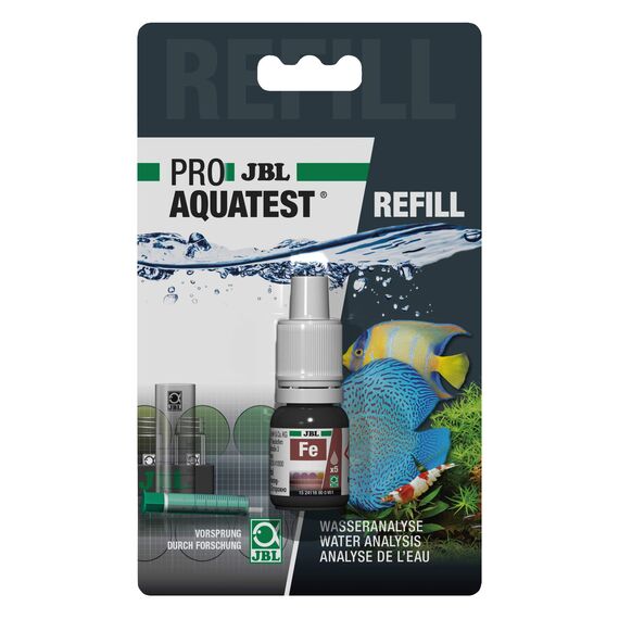 JBL Wassertest-Nachfüller, Für Süß-/Meerwasser-Aquarien und Teiche, ProAquaTest Fe Eisen Refill, 1 Stück