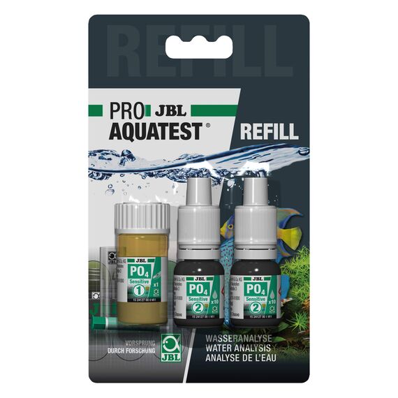 JBL Wassertest-Nachfüller, Für Süß-/Meerwasser-Aquarien und Teiche, ProAquaTest PO4 Phosphat Sensitiv Refill, 3 Stück