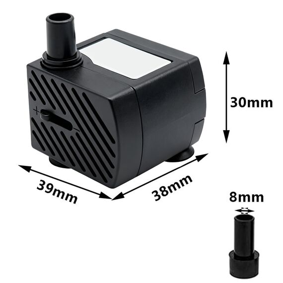 180L/H 3W Mini-Tauchpumpe, Ultra Leise Aquarium Pumpe mit 1.3m Netzkabel，mit 1 Düsen für Brunnenaquarium， Aquarium, Teichgarten EU-Stecker
