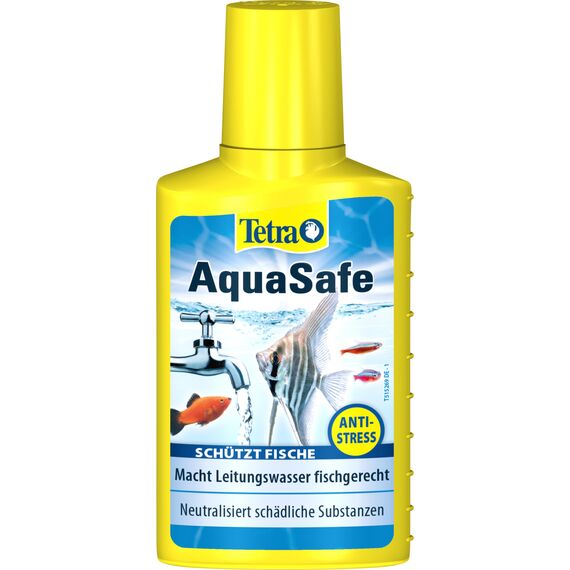 Tetra AquaSafe - Qualitäts-Wasseraufbereiter für fischgerechtes und naturnahes Aquariumwasser, neutralisiert fischschädliche Stoffe im Leitungswasser, 100 ml Flasche