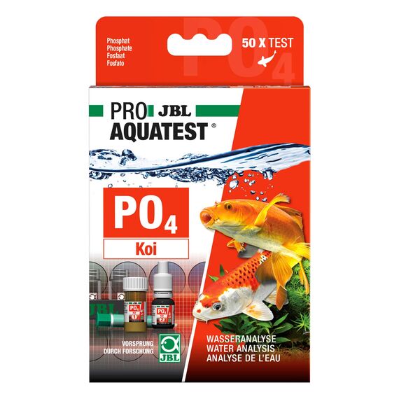JBL Wassertest-Set, Mit 50 Tests und Zubehör, Für Koi- und Gartenteiche, PROAQUATEST PO4 Phosphat Koi