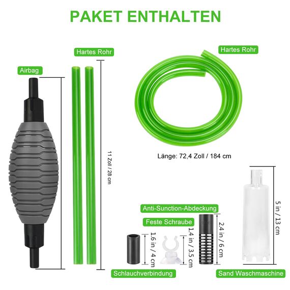 boxtech Aquarium Reiniger, Aquarium Wasserwechsel, Aquarium-Reinigung Sand Filter Fisch Tank Kiesfilter Einstellbare Durchflussregelung für Wasserwechsel (Packung mit 2)
