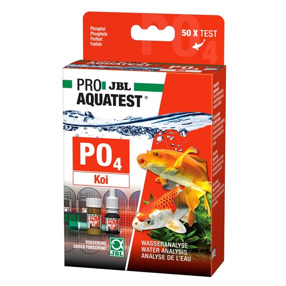 JBL Wassertest-Set, Mit 50 Tests und Zubehör, Für Koi- und Gartenteiche, PROAQUATEST PO4 Phosphat Koi