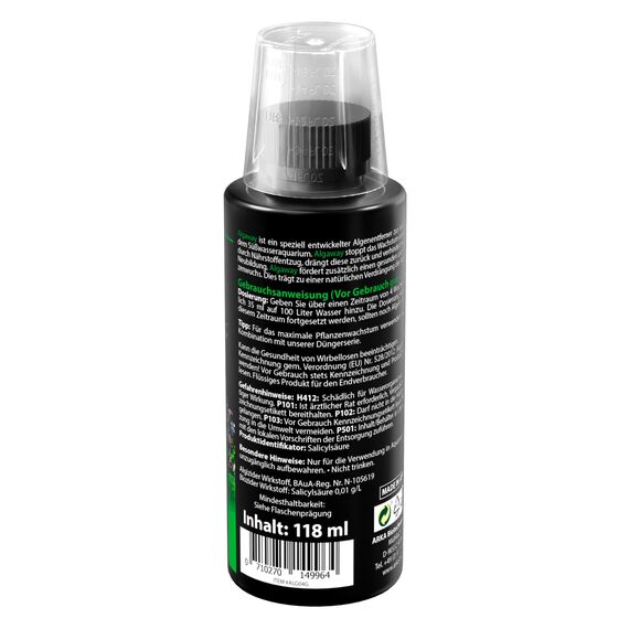 Algenentferner Aquarium 118 ml – schnelle Hilfe gegen Faden-, Punkt- & Grünalgen – kupferfrei & pflanzensicher – für kleine Becken, Nachdosierung & klare Sicht – ARKA Algaway