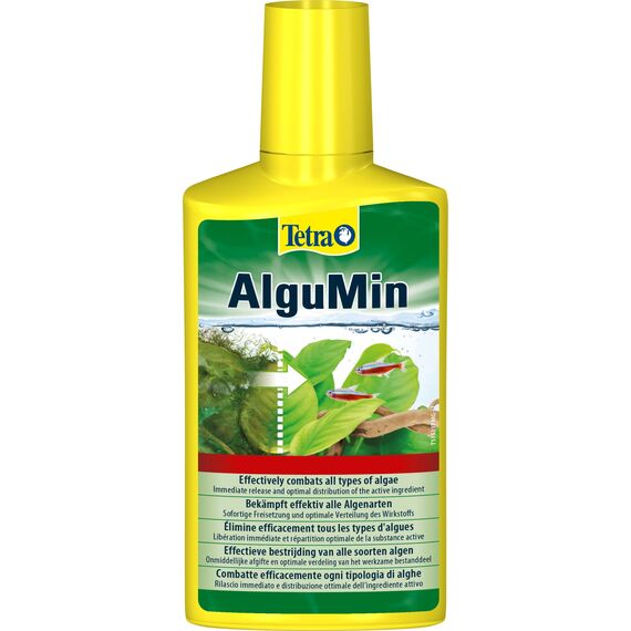 Tetra AlguMin - bekämpft schnell alle Arten von Algen im Aqarium und verhindert effektiv die Neubildung, 250 ml Flasche