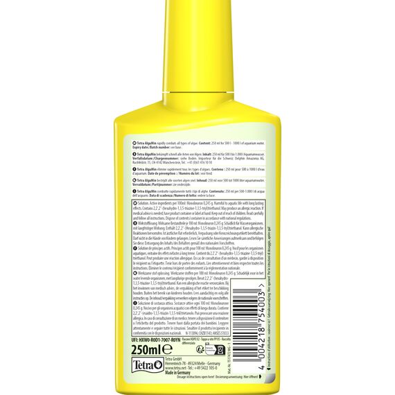 Tetra AlguMin - bekämpft schnell alle Arten von Algen im Aqarium und verhindert effektiv die Neubildung, 250 ml Flasche
