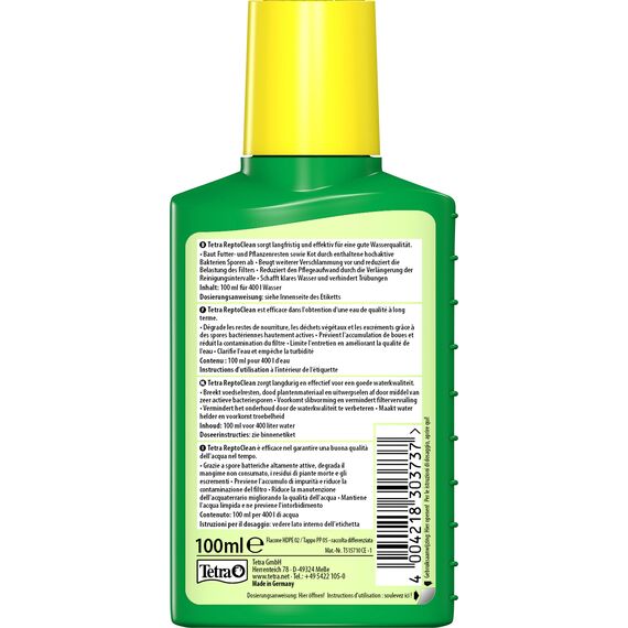 Tetra ReptoClean Wasseraufbereiter - sorgt für sauberes und gesundes Wasser in Aquaterrarien, 100 ml Flasche
