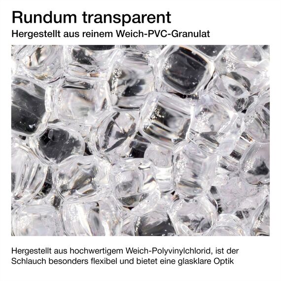 Teichpoint 25 m PVC Luftschlauch 4mm innen, 6mm aussen, glasklar transparent, Belüfterschlauch für Teiche und Aquarien Schlauch Rolle