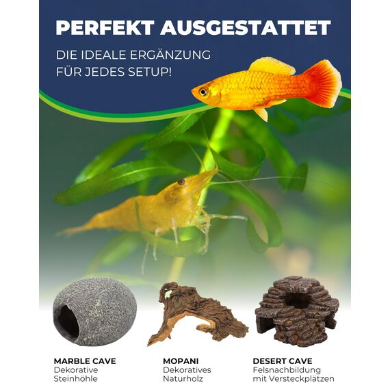HOBBY Aquaristik Marble Cave 3 I 7 x 6 x 5 cm I Brut- und Versteckhöhle für Aquarien I Aquarium Dekoration I Deko Höhle für Zwergbuntbarsche, Welse und Garnelen I natürliches Aquariumzubehör