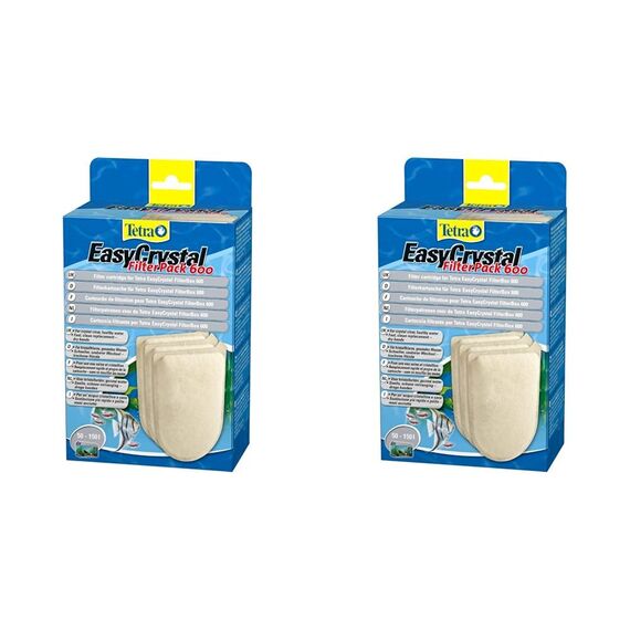 Tetra EasyCrystal Filter Pack 600 Filterpads, Filtermaterial für EasyCrystal Innenfilter, integrierter Timestrip zeigt Wechsel an, geeignet für Aquarien von 50-150 Liter, 3 Stück (Packung mit 2)