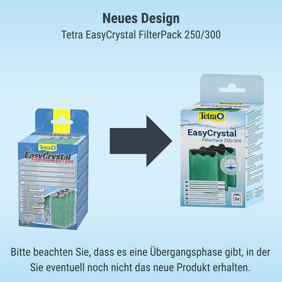 Tetra EasyCrystal Filter Pack 250/300, Filtermaterial für EasyCrystal Innenfilter, geeignet für Aquarien von 15-60 Liter, 3 Stück