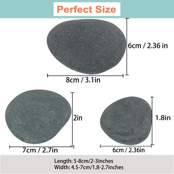 Hisredsun 9 Stück Flache Steine zum Bemalen, 5–8 cm Glatte Große Kieselsteine, Dekosteine Naturstein,Natürlicher Flussstein für Mandala Bemalen,Zen Garten,Blumentöpfen und Aquarien