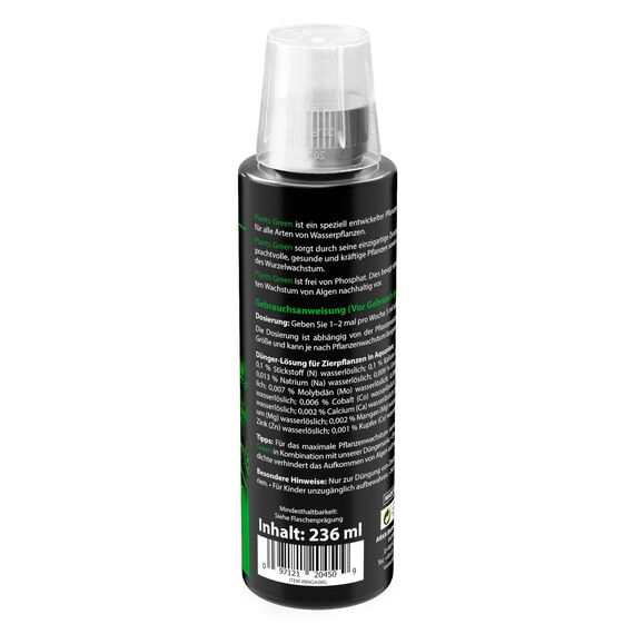 Pflanzendünger Aquarium 236 ml – Flüssigdünger für Wasserpflanzen mit Eisen, Vitaminen & Spurenelementen – fördert kräftige Wurzeln & sattgrüne Blätter – ARKA Plants Green