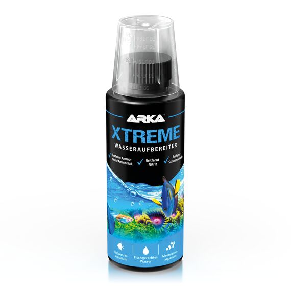 Nano Aquarium Wasseraufbereiter 118 ml – Macht Leitungswasser sofort fischgerecht – neutralisiert Chlor, Ammoniak, Nitrit & Schwermetalle – schützt Garnelen & empfindliche Tiere – ARKA Xtreme