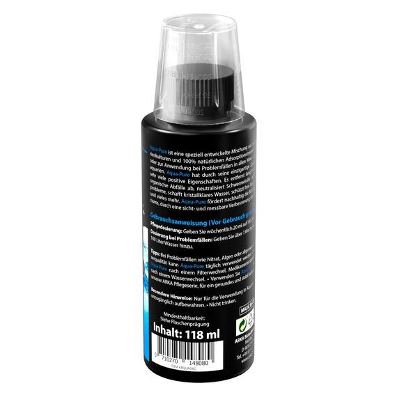 Wasserklärer Aquarium 118 ml – gegen Trübungen & Schwebstoffe – für kristallklares Wasser in Süß- & Meerwasseraquarien – biologisch & pflanzensicher – ARKA Aqua-Pure