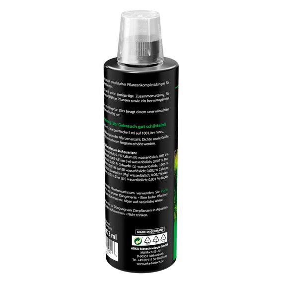Aquarium Pflanzen Dünger 473 ml – flüssiger Volldünger für Wasserpflanzen – mit Eisen, Vitaminen & Spurenelementen – für kräftige Wurzeln & sattgrünes Wachstum – ARKA Plants Green