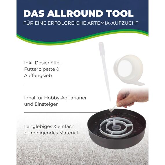 HOBBY Aquaristik Artemia Aufzuchtschale I Mit Sieb, Trennschale und Dosierlöffel I Einfache und flexible Nutzung I Kein Belüfter nötig I Ideal für Anfänger und Profis