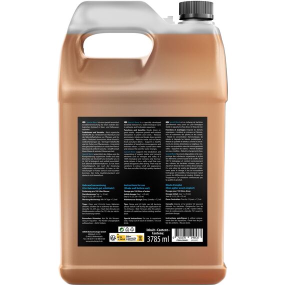 Aquarienbakterien 3785 ml – Hochleistungs-Bakterienmischung für klares Wasser, Nitratkontrolle & Geruchsstopp – für Süß- & Meerwasser, große Becken und Dauerpflege – ARKA Special Blend