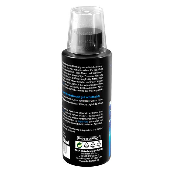 Wasserklärer Aquarium 118 ml – gegen Trübungen & Schwebstoffe – für kristallklares Wasser in Süß- & Meerwasseraquarien – biologisch & pflanzensicher – ARKA Aqua-Pure