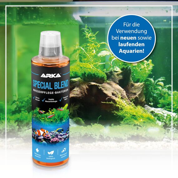 Reinigungsbakterien Aquarium 236 ml – für klares Wasser, weniger Geruch und stabile Wasserwerte – biologische Bakterienmischung für Süß- & Meerwasser – ARKA Special Blend