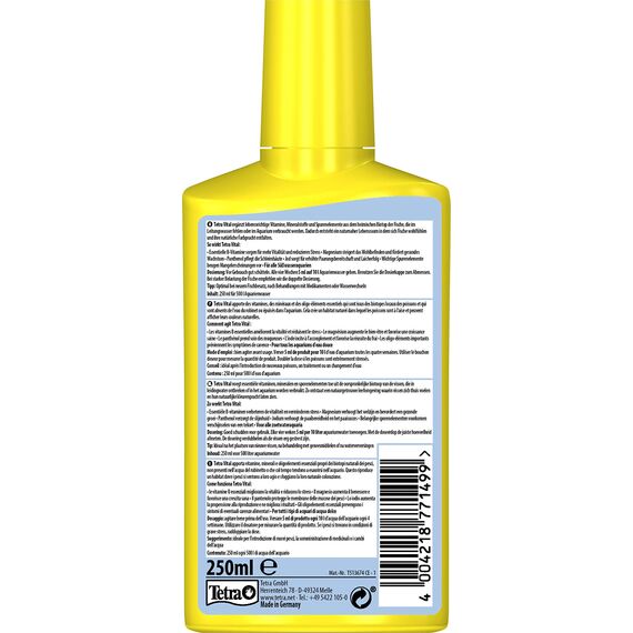 Tetra Vital - fördert Vitalität, Wohlbefinden und Farbpracht bei Fischen, ergänzt lebenswichtige Vitamine und Mineralstoffe, 250 ml Flasche