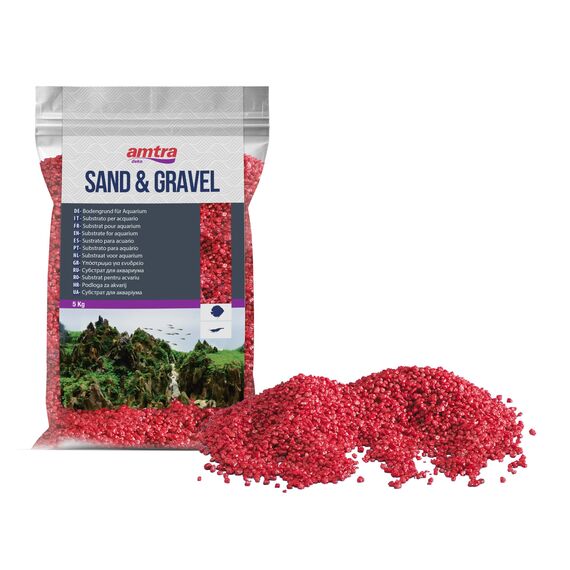 Croci Amtra Red Ceramized Quartz – Feiner Quarz-Aquariensand, für Süß- oder Salzwasser, 2–3 mm Körnung, Menge 5 kg