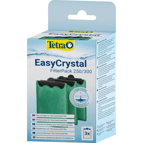 Tetra EasyCrystal Filter Pack 250/300, Filtermaterial für EasyCrystal Innenfilter, geeignet für Aquarien von 15-60 Liter, 3 Stück