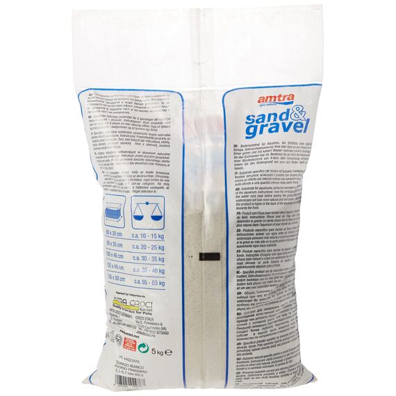 AMTRA White Quartz – Feiner weißer Quarz-Aquariumsand, für Süß- oder Salzwasser, 0,1–0,7 mm Körnung, Menge 5 kg (Packung mit 2)