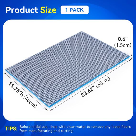 Aquarium-Filtermedien-Schwamm-Pad, mehrschichtige Schaumstoff-Filterwatte für Aquarium-Filterzubehör (60 x 40 x 1,5 cm, 1 Stück)