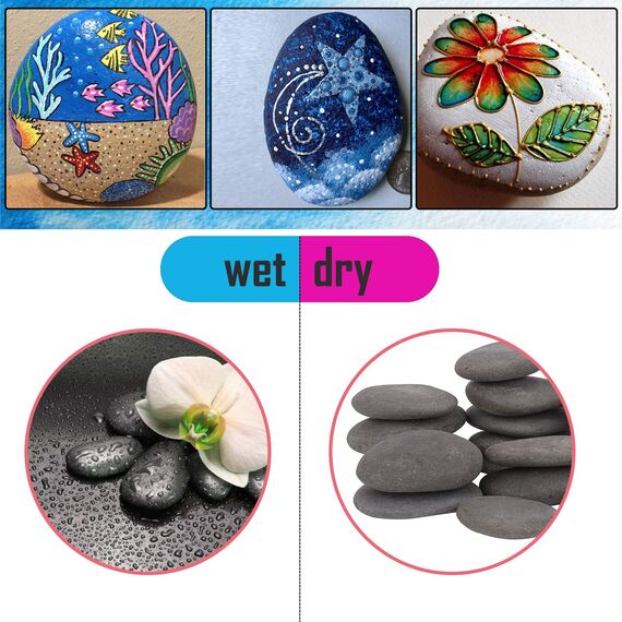 Hisredsun 9 Stück Flache Steine zum Bemalen, 5–8 cm Glatte Große Kieselsteine, Dekosteine Naturstein,Natürlicher Flussstein für Mandala Bemalen,Zen Garten,Blumentöpfen und Aquarien