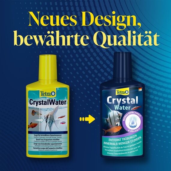 Tetra CrystalWater - Wasserklärer gegen Trübungen für kristallklares Wasser im Aquarium, bindet Schwebepartikel, 100 ml Flasche