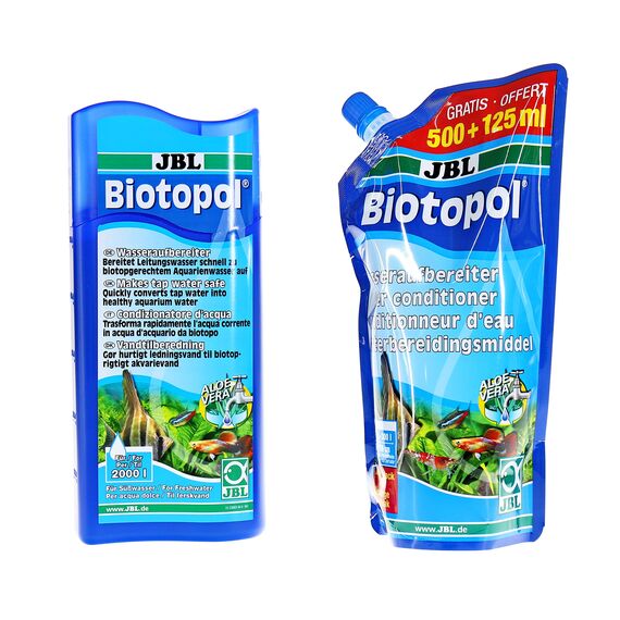 JBL Biotopol, Wasseraufbereiter für Süßwasser-Aquarien, Nachfüllpack, 500+125 ml (Packung mit 2)